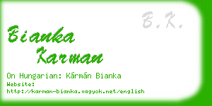 bianka karman business card